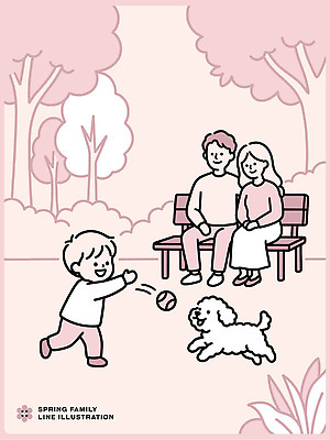 나무 동물 공원 어린이 벤치 일러스트 가족 함께함 소년 부모 봄 산책 강아지 즐거움 공놀이 놀기 봄소풍 국내일러스트 AI파일 식물 계절 공공시설 남자 감정 컨셉 의자 공 관계 모션 놀이 휴식 사람 반려동물 소풍 개 파일형식 벡터