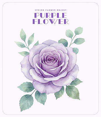 PSD 식물 꽃잎 꽃 잎 일러스트 자연 수채화 장미 보라색 봄 빈티지 국내일러스트 계절 컬러 컨셉 생태계 파일형식