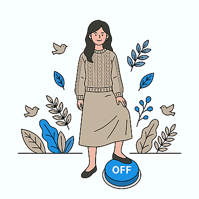 식물 캐릭터 여자 일러스트 조류 버튼 파란색 치마 스웨터 스위치 국내일러스트 AI파일 동물 컬러 상의 하의 사람 파일형식 벡터