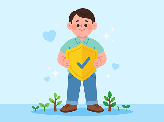 남자 일러스트 모션 사람 성장 보호 보험 국내일러스트 AI파일 컨셉 파일형식 벡터