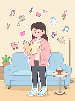 식물 여자 음악 일러스트 탁자 실내 사랑 책 소파 장난감 독서 임산부 육아 아기 편안함 심볼 읽기 아이템 국내일러스트 AI파일 감정 가구 의자 모션 문화예술 사람 내부 임신 감각 파일형식 벡터