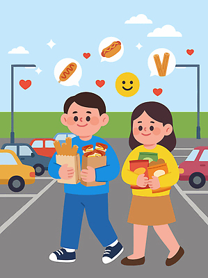 감정 음식 관계 모션 휴식 디저트 감자 패스트푸드 표정 라이프 운전 튀김 꼬치 파일형식 벡터 소떡소떡 과자 츄러스 커플 주차장 감자튀김 핫도그 음료 걷기 웃음 즐거움 거리 야외 행복 일상 드라이브 국내일러스트 일러스트 AI파일 휴게소