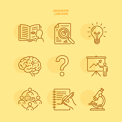 기호 교육 컨셉 실험기구 파일형식 벡터 물음표 현미경 돋보기 책 뇌 실험 학습 자료 발표 소통 분석 AI파일 일러스트 국내일러스트 확대경