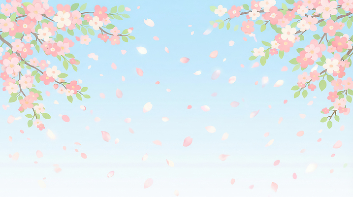 JPG 꽃잎 꽃 일러스트 풍경 맑음 봄 벚꽃 나뭇가지 떨어짐 꽃구경 국내일러스트 AI일러스트 AI콘텐츠 나무 식물 계절 컨셉 날씨 파일형식