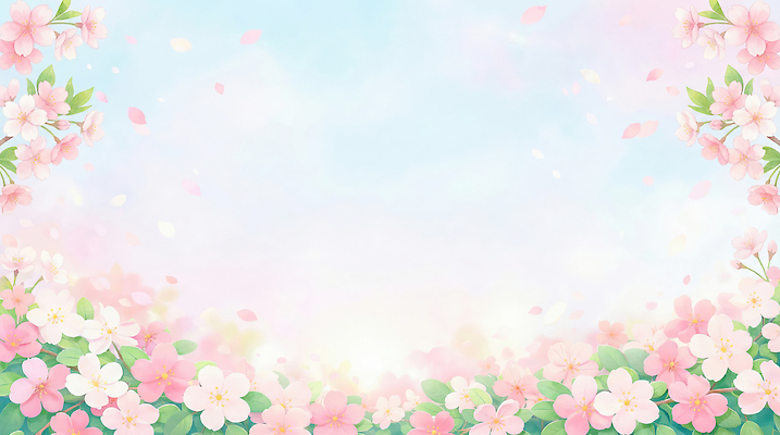 JPG 꽃잎 꽃 잎 일러스트 하늘 봄 떨어짐 국내일러스트 AI일러스트 AI콘텐츠 식물 계절 컨셉 파일형식