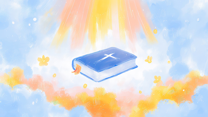 JPG 기독교 종교 일러스트 파란색 빛 믿음 성경 기도 국내일러스트 AI일러스트 AI콘텐츠 감정 컬러 종교용품 파일형식