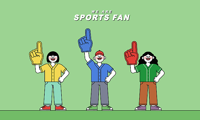 문화 스포츠 일러스트 손가락 응원 사랑 웃음 여러명 응원용품 도구 표현 팬 즐거움 국내일러스트 AI파일 손 감정 다수 표정 사람 오브젝트 파일형식 벡터