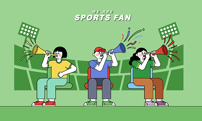 여자 남자 스포츠 일러스트 응원 사람 앉기 경기 경기장 응원용품 도구 팬 즐거움 열정 국내일러스트 AI파일 감정 스포츠시설 모션 오브젝트 파일형식 벡터