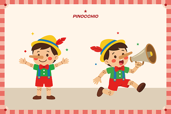 캐릭터 어린이 일러스트 웃음 장난감 확성기 즐거움 소통 나무인형 놀기 피노키오 국내일러스트 AI파일 감정 인형 컨셉 모션 동화 표정 사람 파일형식 벡터