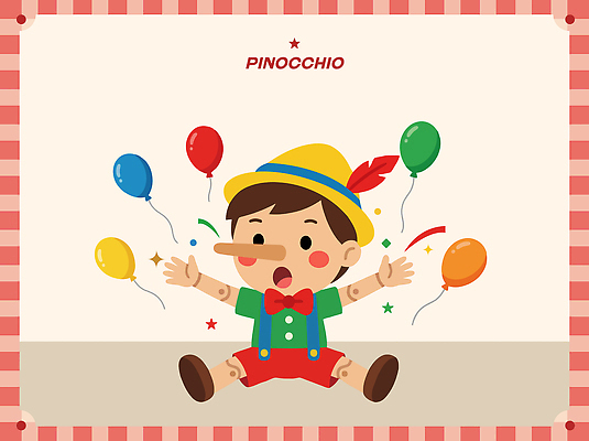 캐릭터 어린이 일러스트 웃음 장난감 파티 생일 즐거움 풍선 피노키오 국내일러스트 AI파일 기념일 감정 동화 표정 사람 이벤트 파일형식 벡터