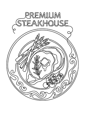 접시 음식 토마토 일러스트 스테이크 요리 레스토랑 아스파라거스 프리미엄 국내일러스트 AI파일 식기 채소 서양음식 식당 파일형식 벡터