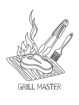 음식 일러스트 불 불꽃 집게 스테이크 요리 주방 요리사 도구 붓 그릴 바비큐 바베큐파티 고깃집 국내일러스트 AI파일 자연요소 직업 주방용품 서양음식 파티 식당 파일형식 벡터