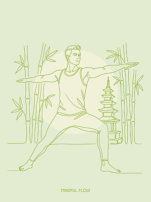 전통 남자 일러스트 요가 자연 건강 운동 평화 탑 스트레칭 마음 숲 대나무 명상 국내일러스트 AI파일 나무 건축물 웰빙 컨셉 사람 생태계 파일형식 벡터