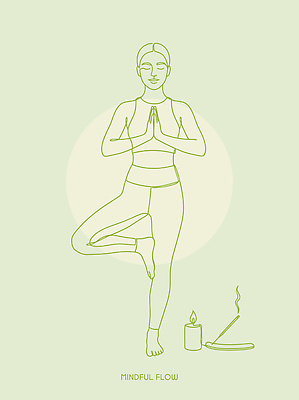 여자 일러스트 촛불 요가 건강 운동 스트레칭 편안함 균형 명상 향 필라테스 국내일러스트 AI파일 웰빙 초 사람 감각 파일형식 벡터