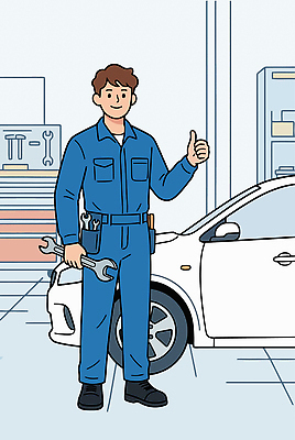 일러스트 자동차 기계 도구 작업 작업장 기술자 수리 엔진 정비공 수리도구 자동차정비 정비소 국내일러스트 AI파일 직업 산업 육상교통 파일형식 벡터