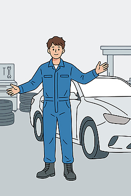 남자 일러스트 자동차 기술 기계 공구 작업 수리 전문직 타이어 정비공 정비소 국내일러스트 AI파일 직업 육상교통 사람 도구 기술자 파일형식 벡터