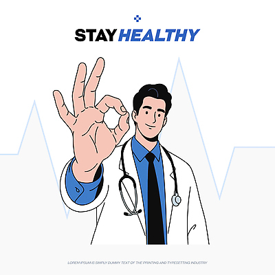 손 일러스트 의학 청진기 그래프 건강 관리 치료 건강관리 의사 예방 국내일러스트 AI파일 의료기기 신체부위 의료진 파일형식 벡터