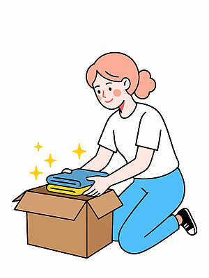 손 옷 여자 패션 일러스트 일상 상자 오브젝트 정리 수납 국내일러스트 AI파일 사람 라이프 신체부위 파일형식 벡터