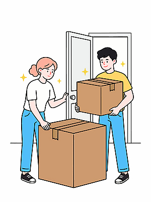 이동 일러스트 협력 사람 친구 상자 문 국내일러스트 AI파일 컨셉 관계 파일형식 벡터