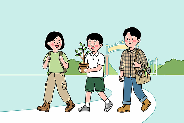 식물 공원 화분 일러스트 모션 청소년 자연 야외 일상 친구 걷기 모임 식목일 즐거움 외출 나무심기 동행 소통 국내일러스트 AI파일 공공시설 기념일 감정 컨셉 관계 사람 라이프 생태계 심기 파일형식 벡터