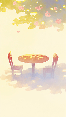 JPG 나무 꽃 여유 의자 일러스트 탁자 휴식 야외 햇빛 정원 봄 나무그늘 국내일러스트 AI일러스트 AI콘텐츠 식물 계절 감정 가구 컨셉 태양 그늘 파일형식