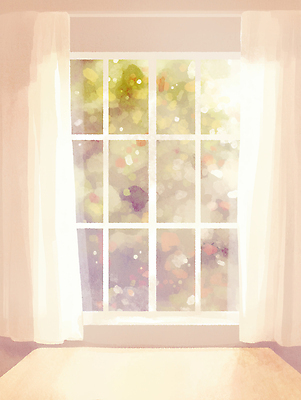 JPG 일러스트 창문 실내 빛 햇빛 봄 커튼 편안함 창가 방안 국내일러스트 AI일러스트 AI콘텐츠 계절 내부 태양 감각 파일형식