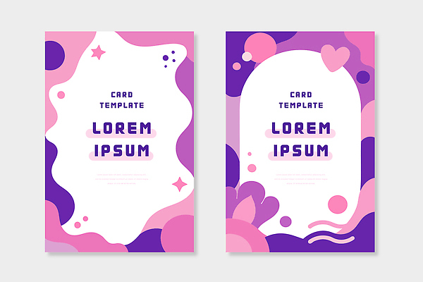 모양 디자인 분홍색 백그라운드 일러스트 텍스트 추상 그래픽 디지털 보라색 두개 카드 모던 심플 국내일러스트 AI파일 컬러 2 무늬 파일형식 벡터