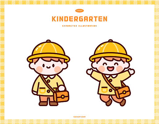 캐릭터 교육 어린이 컬러 가방 일러스트 모션 표정 귀여움 유치원 유치원생 기쁨 일러캐릭터 AI파일 잡화 감정 컨셉 사람 파일형식 벡터