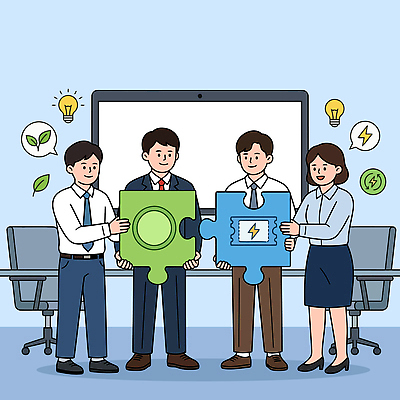 여자 남자 일러스트 비즈니스 전구 회의 협력 아이디어 여러명 사무실 환경 퍼즐 발전 문제해결 지원 창의성 지원금 국내일러스트 AI파일 다수 컨셉 사람 파일형식 벡터