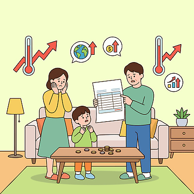 종이 어린이 거실 일러스트 가정 가족 통계 그래프 생활 경제 부모 동전 성장 고민 문제 가계부 생활비 재정 지원 지원금 국내일러스트 AI파일 감정 돈 관계 사람 파일형식 벡터