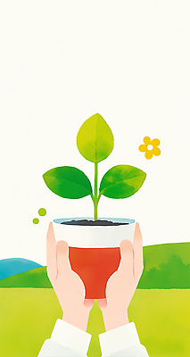 JPG 식물 손 꽃 화분 잎 농업 일러스트 자연 생명 초록색 햇빛 새싹 환경 성장 원예 국내일러스트 AI일러스트 AI콘텐츠 산업 컬러 취미 신체부위 태양 생태계 파일형식