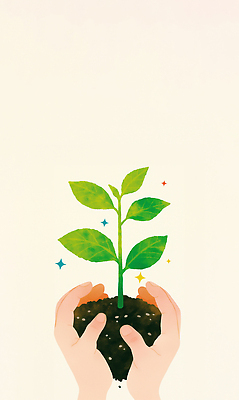 JPG 식물 손 화초 농업 일러스트 자연 햇빛 새싹 환경 흙 성장 원예 뿌리 국내일러스트 AI일러스트 AI콘텐츠 산업 취미 신체부위 태양 생태계 파일형식