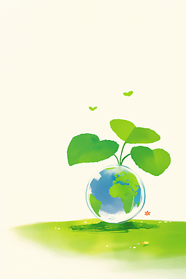 JPG 식물 디자인 꽃 지구 잎 일러스트 자연 생명 초록색 지구본 새싹 환경 성장 투명 그림 생태계 지구의날 국내일러스트 AI일러스트 AI콘텐츠 기념일 컬러 파일형식