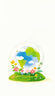 JPG 식물 꽃 지구 컬러 일러스트 자연 풍경 세계 새싹 환경 정원 보호 생태계 지구의날 청정 국내일러스트 AI일러스트 AI콘텐츠 기념일 컨셉 파일형식