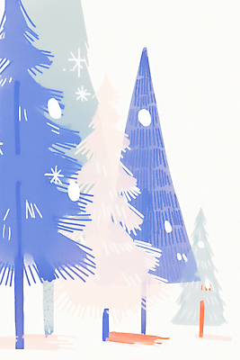 JPG 나무 계절 컬러 백그라운드 겨울 일러스트 자연 그림자 풍경 파란색 숲 그림 단순화된 국내일러스트 AI일러스트 AI콘텐츠 식물 생태계 파일형식