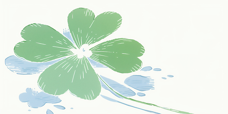 JPG 식물 기호 예술 상징 컬러 백그라운드 일러스트 자연 물방울 행운 네잎클로버 클로버 그림 국내일러스트 AI일러스트 AI콘텐츠 문자 컨셉 생태계 파일형식