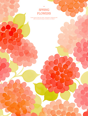 PSD 식물 디자인 계절 꽃잎 꽃 예술 컬러 백그라운드 잎 일러스트 봄꽃 자연 수채화 밝음 그림 화사함 만개 국내일러스트 컨셉 봄 생태계 파일형식