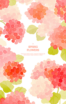 PSD 식물 디자인 계절 꽃 컬러 백그라운드 일러스트 봄꽃 자연 수채화 빨간색 여름 봄 화사함 국내일러스트 컨셉 생태계 파일형식