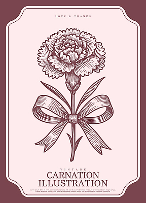 식물 디자인 꽃 리본 예술 컬러 패턴 일러스트 사랑 장식 빈티지 카네이션 감사 심플 가정의달 드로잉 국내일러스트 AI파일 감정 컨셉 무늬 미술 5월 파일형식 벡터