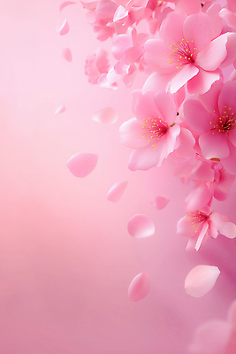 JPG 식물 편집이미지 꽃잎 꽃 분홍색 백그라운드 봄꽃 자연 풍경 봄 벚꽃 떨어짐 뷰티풀 이미지편집 AI컴퓨터그래픽 AI콘텐츠 계절 컬러 컨셉 생태계 파일형식