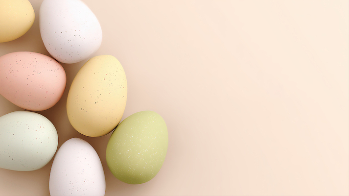 JPG 편집이미지 분홍색 초록색 노란색 계란 부활절계란 베이지색 이스터 편집실사 AI포토 AI콘텐츠 컬러 부활절 알 CG 파일형식