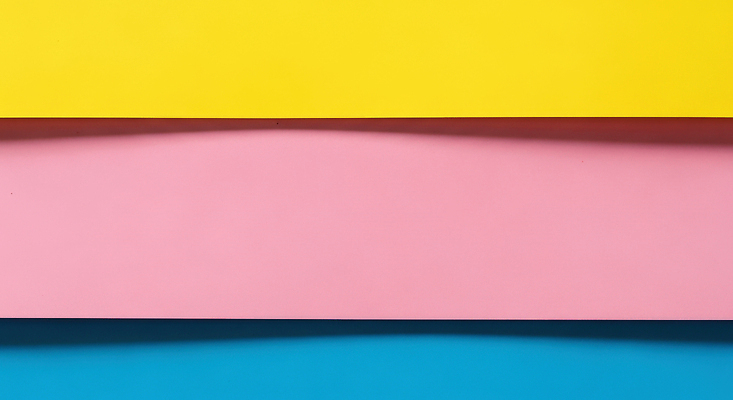 JPG 편집이미지 디자인 종이 예술 분홍색 컬러 백그라운드 파란색 컬러풀 노란색 질감 소재 겹침 색종이 편집실사 AI포토 AI콘텐츠 CG 파일형식