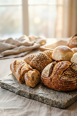 JPG 편집이미지 빵 창문 아침 디저트 빛 식사 아침식사 굽기 밀가루 발효 건강식 번 편집실사 AI포토 AI콘텐츠 주간 음식 가루 구이 CG 파일형식