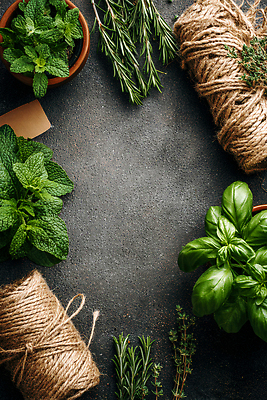 JPG 식물 편집이미지 재료 자연 프레임 작업 실 민트 허브 정리 바질 로즈메리 홈가드닝 편집실사 AI포토 AI콘텐츠 CG 생태계 원예 파일형식