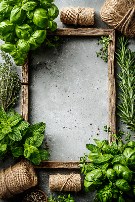 JPG 나무 식물 편집이미지 재료 탁자 프레임 신선 민트 허브 바질 로즈메리 홈가드닝 편집실사 AI포토 AI콘텐츠 가구 CG 원예 파일형식