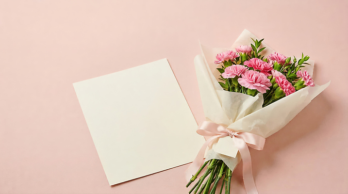 JPG 식물 편집이미지 기념일 꽃 분홍색 꽃다발 자연 선물 장식 축하 편지 카네이션 감사 가정의달 편집실사 AI포토 AI콘텐츠 감정 컬러 컨셉 이벤트 5월 CG 생태계 파일형식