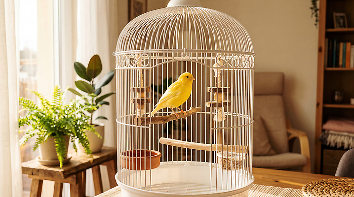 JPG 식물 편집이미지 가구 조류 실내 일상 반려동물 방 나뭇가지 새장 편집실사 AI포토 AI콘텐츠 나무 동물 생활용품 내부 라이프 CG 케이지 파일형식