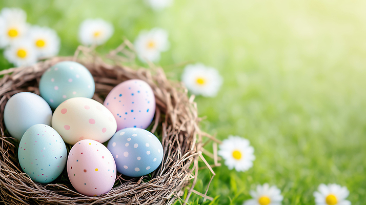 JPG 편집이미지 꽃 부활절 잔디 알 봄 둥지 부활절계란 편집실사 AI포토 AI콘텐츠 식물 계절 기념일 계란 CG 파일형식