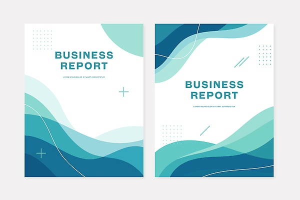 템플릿 디자인 물결 곡선 북커버 비즈니스 파란색 세트 보고서 웨이브 이미지템플릿 AI파일 선 컬러 파일형식 벡터