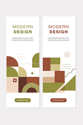 템플릿 배너 컬러 무늬 세로 세트 파일형식 벡터 디자인 기하학 모양 텍스트 선 도형 그래픽 구성 단순화된 배너템플릿 AI파일 배너세트 초록색 갈색 세로배너